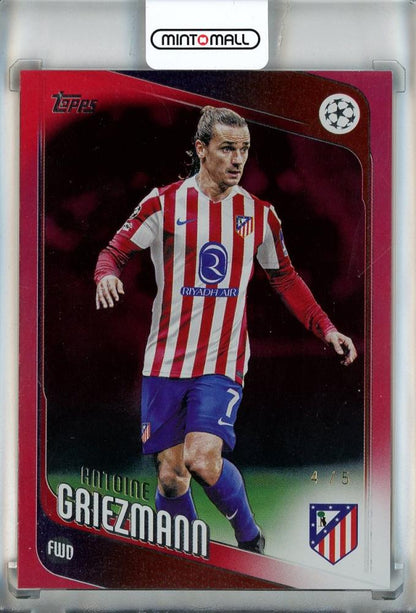 2025-26 Topps UEFA Club Competitions Antoine Griezmann Red Foil trading card #824/5 Atletico Madrid