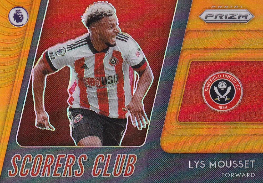 2020-21 Panini Prizm Premier League Sheffield United Lys Mousset Scorers Club Orange Parallel card 14 of 25