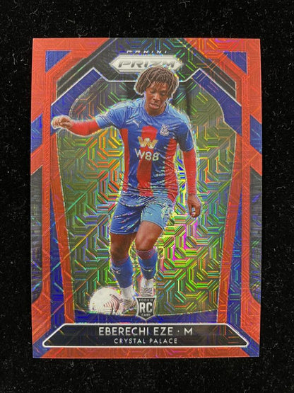 2020-21 Panini Prizm Premier League Crystal Palace Eberechi Eze Base Red Mojo Parallel card number 011/135