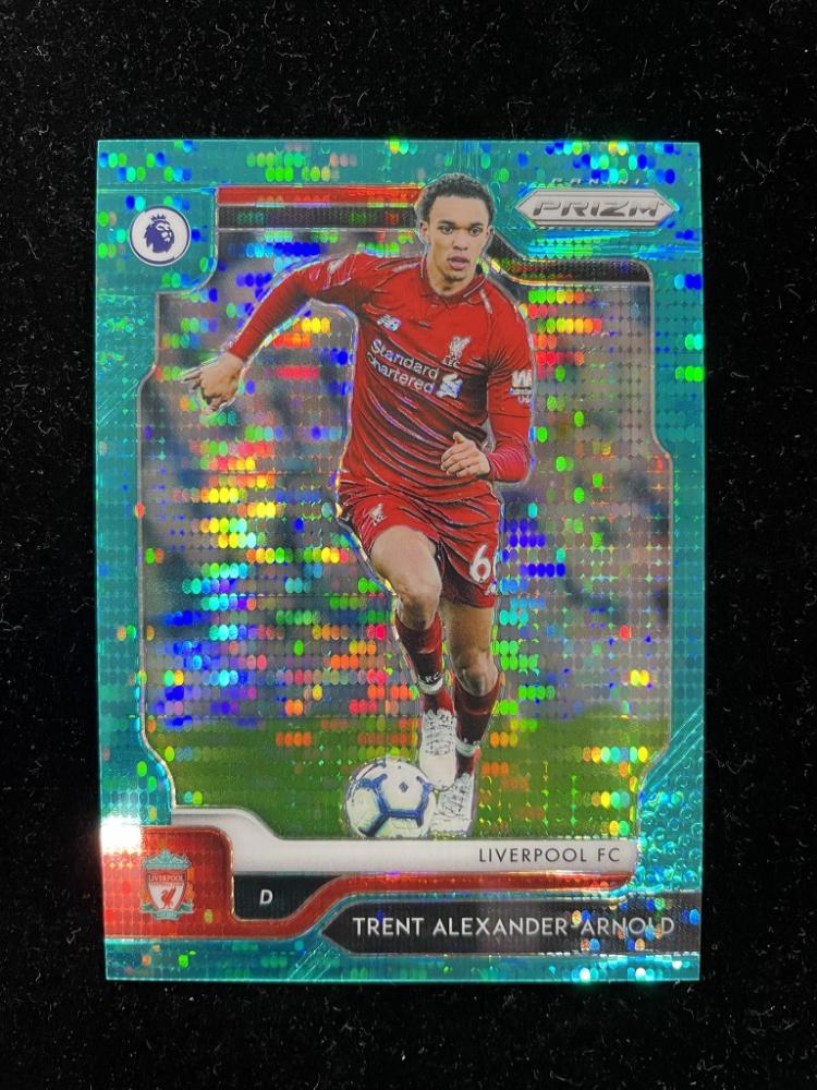 2019-20 Panini Prizm Premier League Liverpool FC Trent Alexander-Arnold Base Breakaway Teal card serial 17 of 35