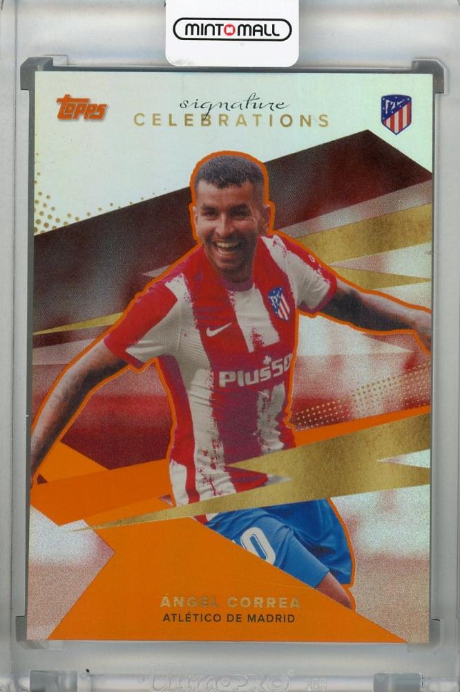2021-22 Topps Atletico de Madrid Team Set Angel Correa base signature orange parallel card 06/20