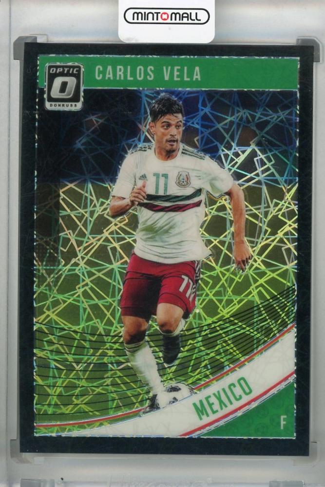 2018-19 Donruss Mexico Carlos Vela Base Optic Black Velocity baseball card serial 13 of 25