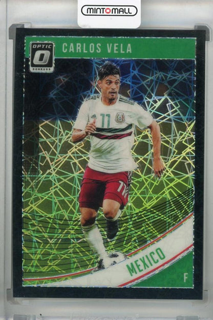 2018-19 Donruss Mexico Carlos Vela Base Optic Black Velocity baseball card serial 13 of 25