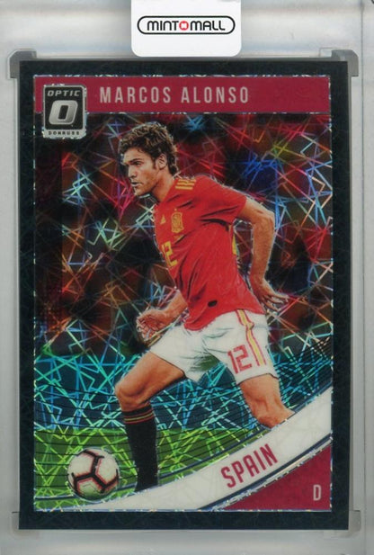 2018-19 Donruss Spain Marcos Alonso Black Velocity parallel trading card numbered 11 out of 25