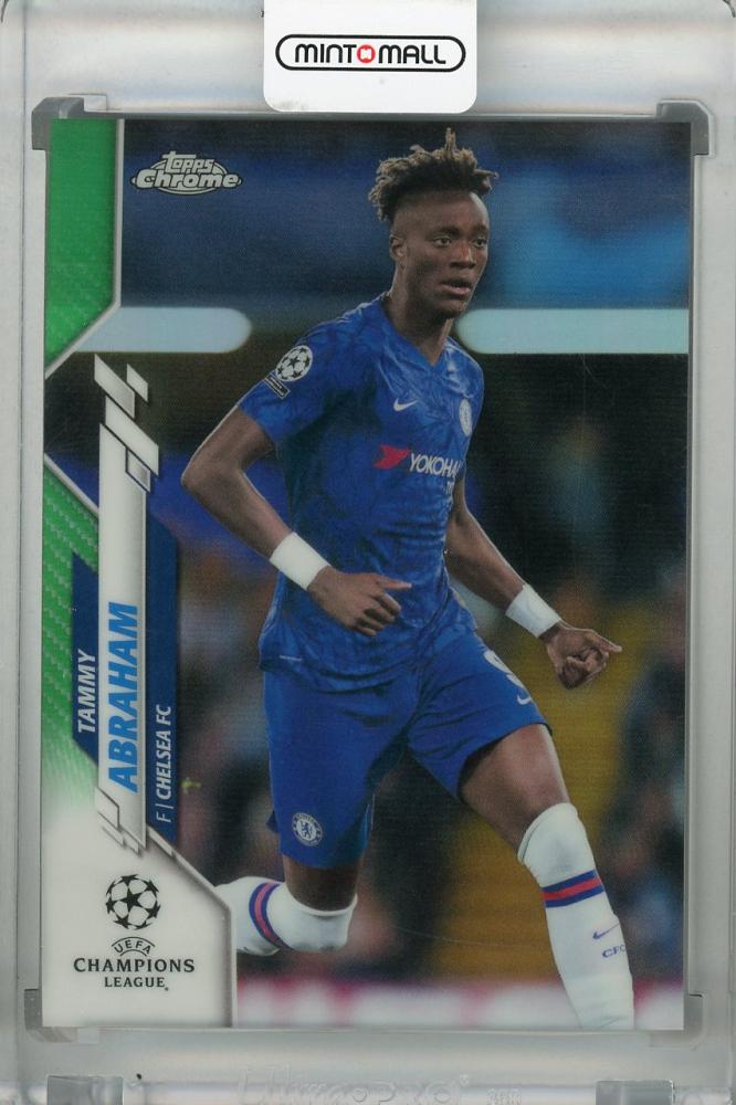 2019-20 Topps Chrome UEFA Champions League Chelsea FC Tammy Abraham Base Green Parallel trading card numbered 40 of 99