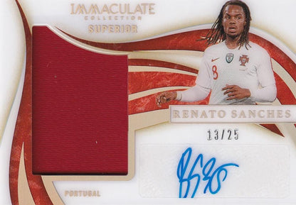2020 Panini Immaculate Collection Portugal Renato Sanches Superior Swatch Signatures Gold card number 13 of 25