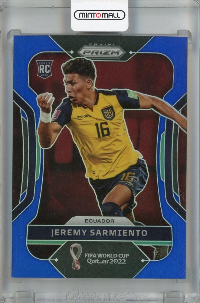 2022 Panini Prizm FIFA World Cup Qatar Ecuador Jeremy Sarmiento Blue Parallel Rookie Card #80