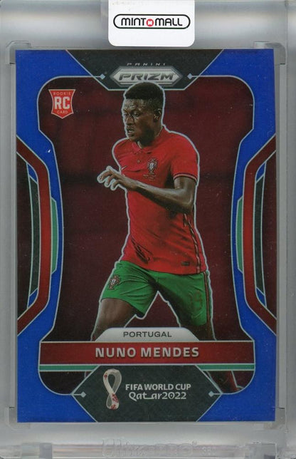 2022 Panini Prizm FIFA World Cup Qatar Nuno Mendes Blue Parallel #180 Rookie Card serial 151 of 299