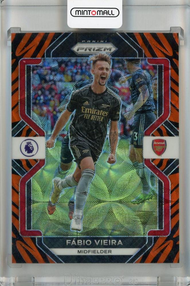 2022-23 Panini Prizm Premier League Arsenal Fabio Vieira Tiger Stripe Choice Prizms trading card #165