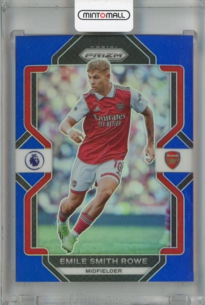 2022-23 Panini Prizm Premier League Arsenal Emile Smith Rowe Blue Parallel trading card serial 022 of 175