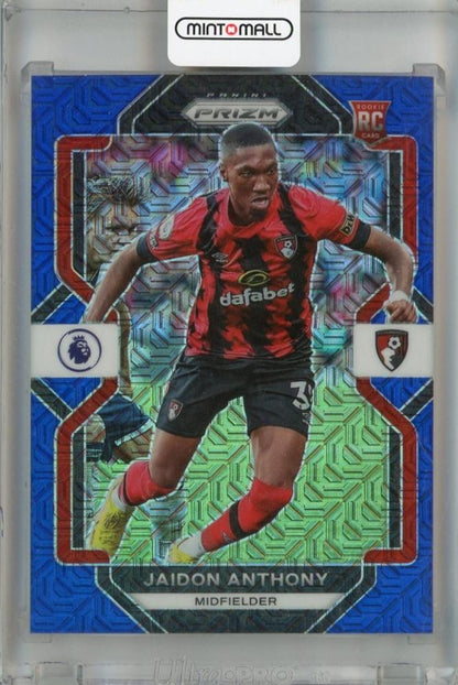 2022-23 Panini Prizm Premier League Jaidon Anthony Blue Mojo Rookie Card #226 Parallel Version 15 of 25