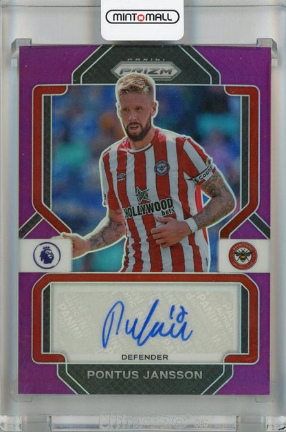 2022-23 Panini Prizm Premier League Brentford Pontus Jansson Autographs Silver Purple card #31 of 25