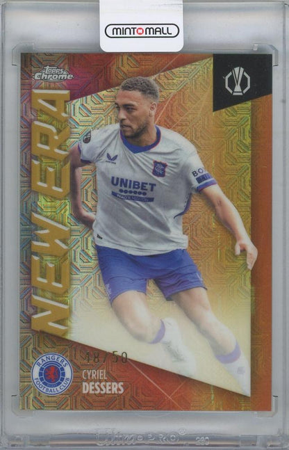 2024-25 TOPPS UEFA Japan Edition CYRIEL DESSERS Rangers FC Gold Mojo Refractors soccer card numbered 48/50