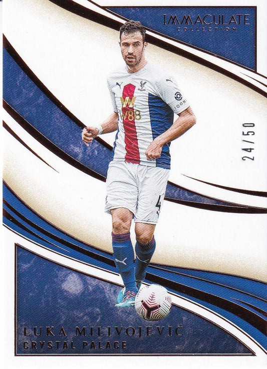 2020 Panini Immaculate Collection Crystal Palace Luka Milivojevic Bronze parallel card numbered 24 of 50
