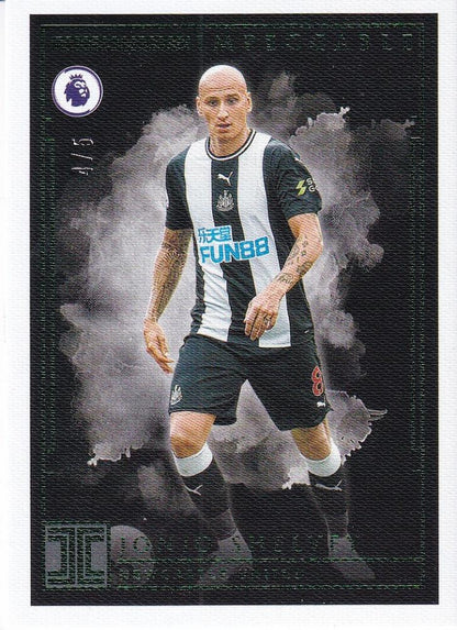 2019-20 Panini Impeccable Premier League Newcastle United Jonjo Shelvey Base Emerald parallel card 4 of 5