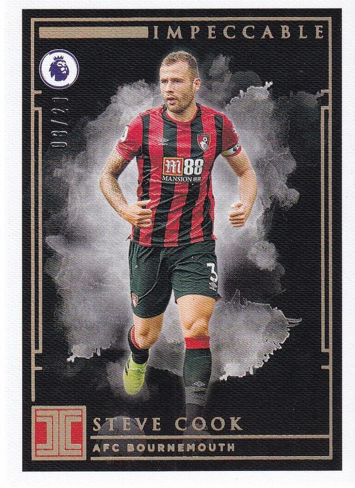 2019-20 Panini Impeccable Premier League AFC Bournemouth Steve Cook Gold Parallel Card 08/20