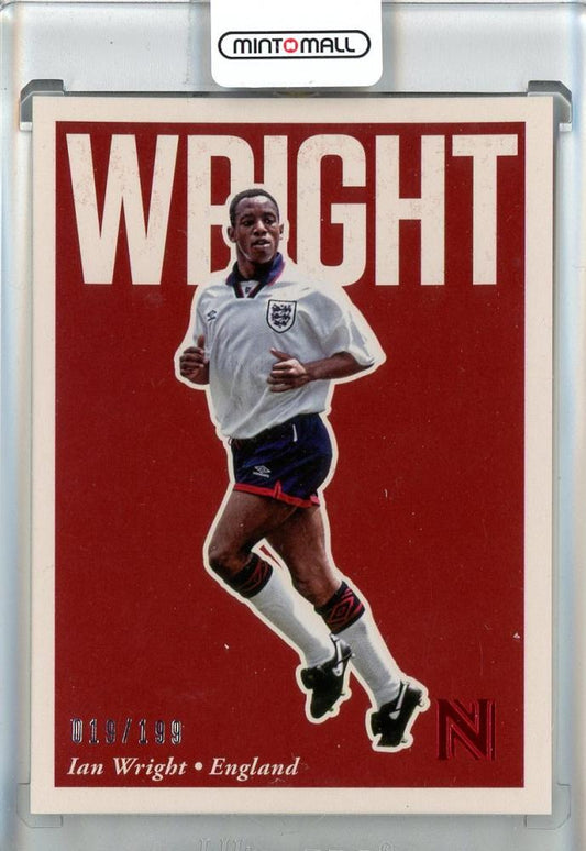2017 Panini Nobility Ian Wright Red #17 football card serial numbered 19 of 199 in good condition