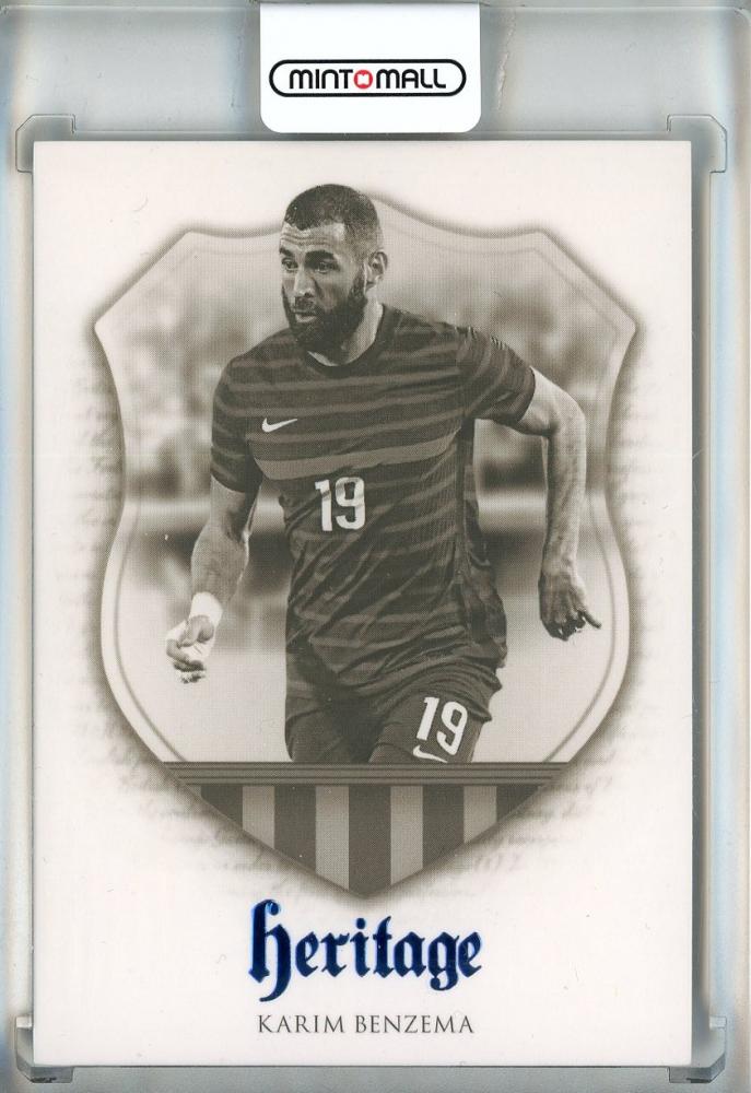 2023 Futera Unique Karim Benzema Heritage trading card serial number HG06206/19 front view