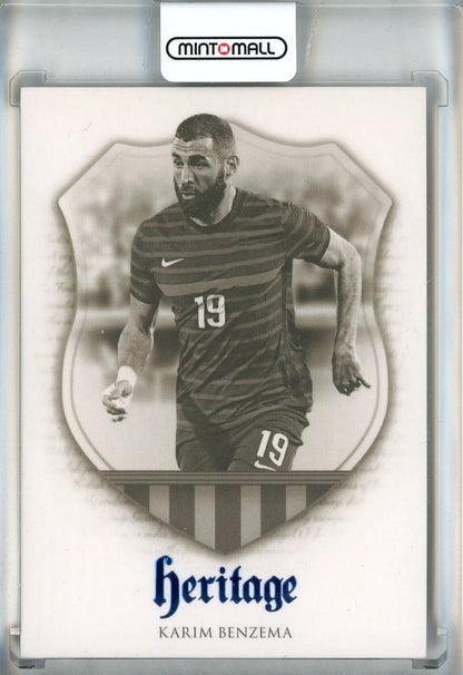 2023 Futera Unique Karim Benzema Heritage trading card serial number HG06206/19 front view