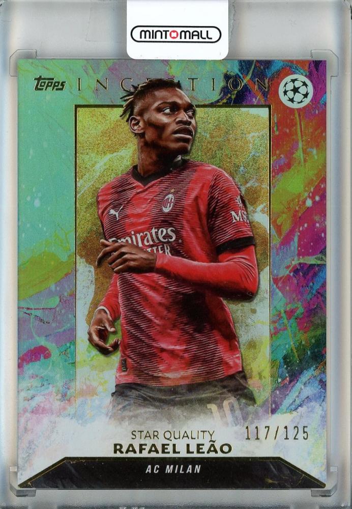 2023-24 Topps Inception UEFA Club Competitions Rafael Leao AC Milan trading card Star Quality Aqua #71117/125