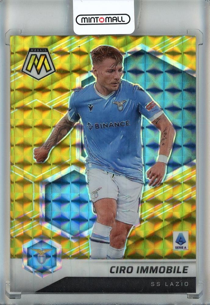 2021-22 Panini Mosaic Serie A Ciro Immobile Mosaic Gold card #82 serial 06 of 10 featuring SS Lazio