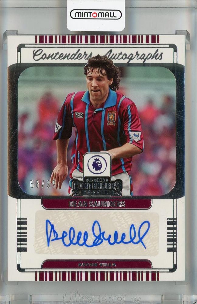 2022-23 Panini Chronicles Dean Saunders Contenders Autographs Premier League card #568/99 Aston Villa