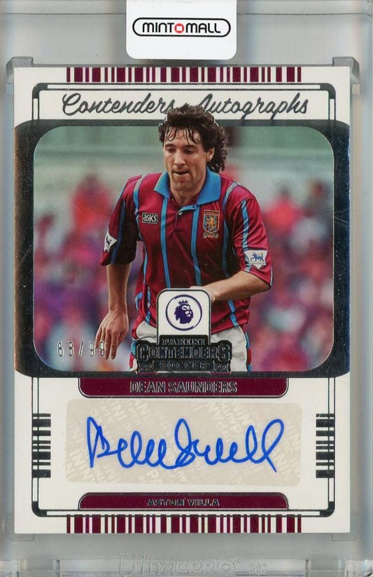 2022-23 Panini Chronicles Dean Saunders Contenders Autographs Premier League card #568/99 Aston Villa
