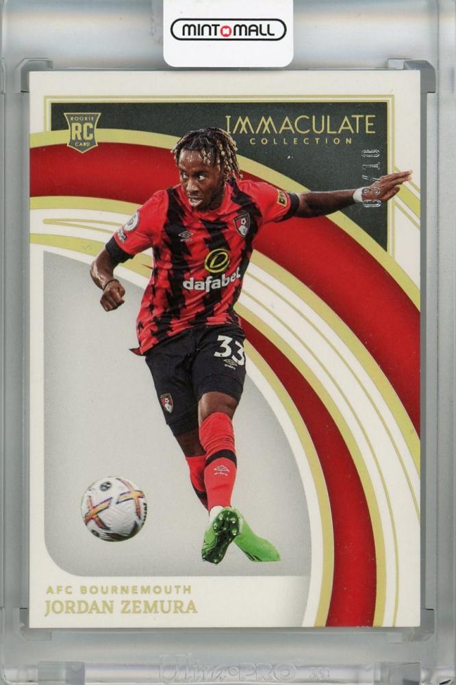 2022-23 Panini Immaculate Collection Jordan Zemura Gold trading card numbered 503 out of 10 from AFC Bournemouth