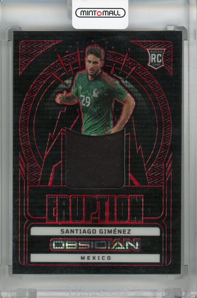 2022-23 Panini Obsidian Santiago Gimenez Eruption Relics Red Pulsar trading card numbered 2434 of 44 from Mexico