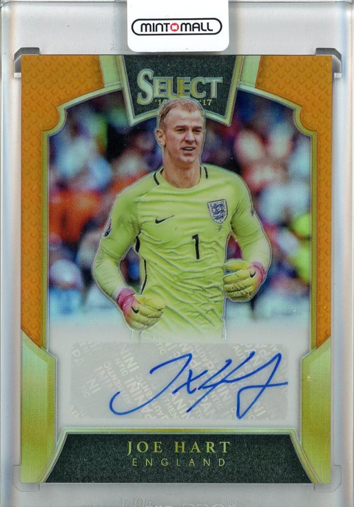 2016-17 Select Joe Hart Signatures Orange #17 England trading card with serial number 17