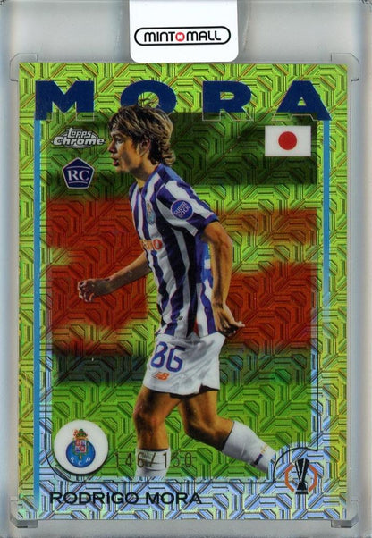 2025 Topps UEFA Japan Edition Rodrigo Mora Yellow Mojo Refractor trading card #137146/150 from FC Porto