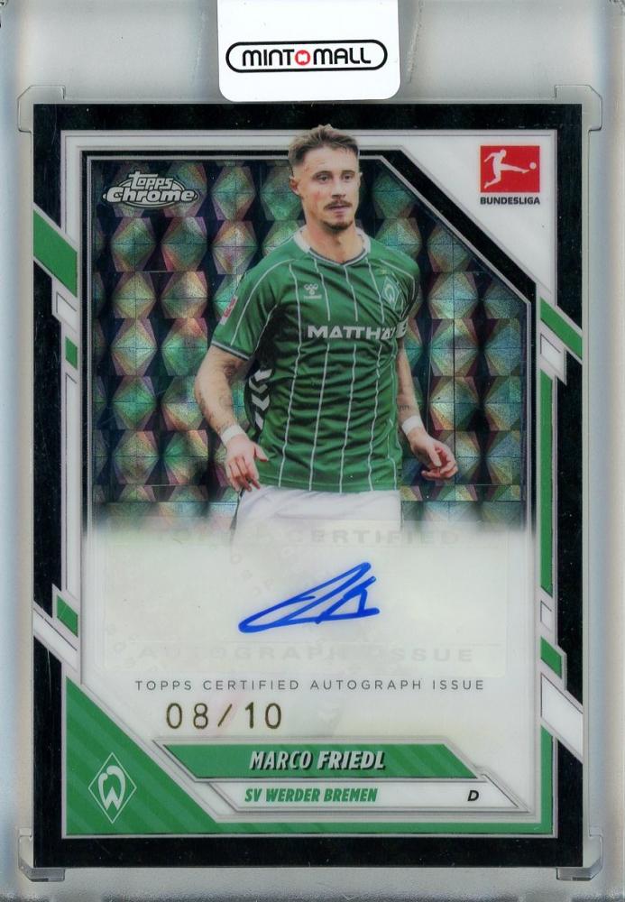 2025-26 Topps Chrome Bundesliga Marco Friedl Black Geometric Refractors card #BAMFR08/10 from SV Werder Bremen