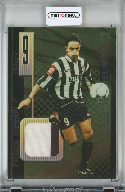 2001 PANINI CALCIO Premium Filippo Inzaghi card shirt jersey with serial number #C2 and visible tanning marks