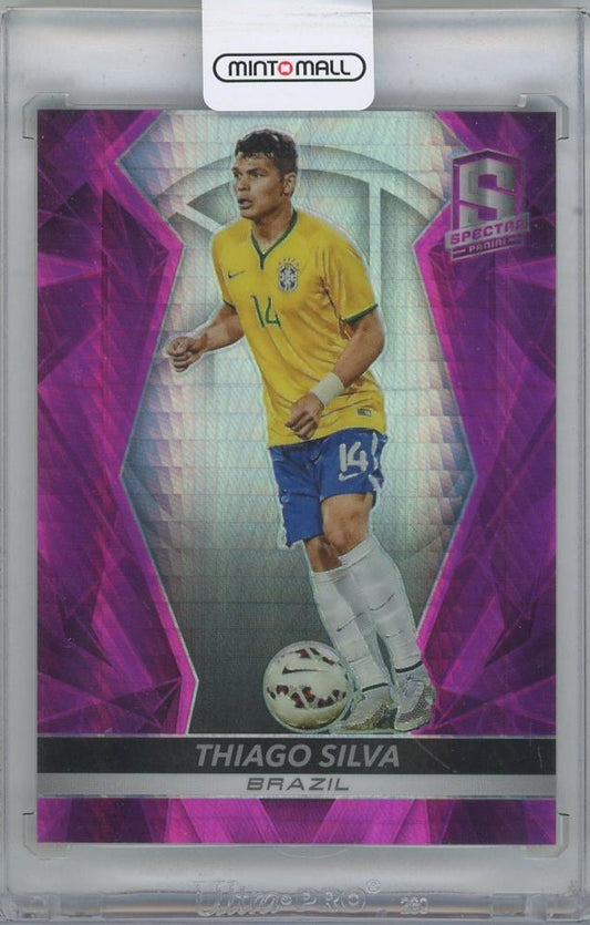 2016-17 PANINI Spectra Pink #61 soccer card featuring Thiago Silva from Brazil serial numbered 24 of 25