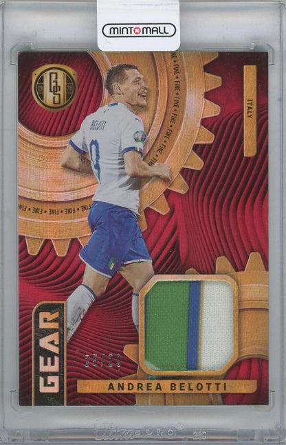 2019-20 PANINI FIFA Gold Standard Gear Fine trading card featuring Andrea Belotti Italy serial number 25 of 29