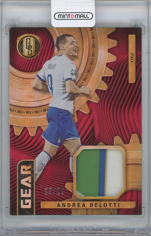 2019-20 PANINI FIFA Gold Standard Gear Fine trading card featuring Andrea Belotti Italy serial number 25 of 29