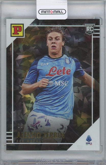 2022-23 PANINI Chronicles Serie A Cracked Ice trading card featuring Alessio Zerbin #39 from SSC Napoli
