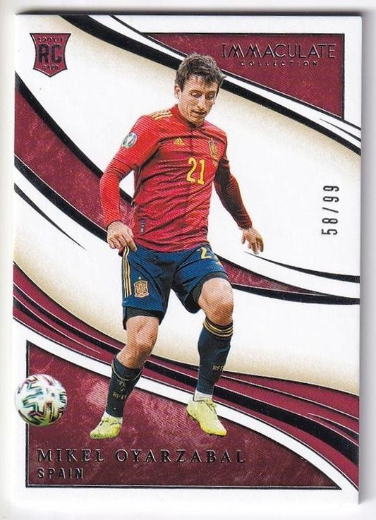 2020 PANINI Immaculate Collection Base Mikel Oyarzabal collectible card number 58 out of 99