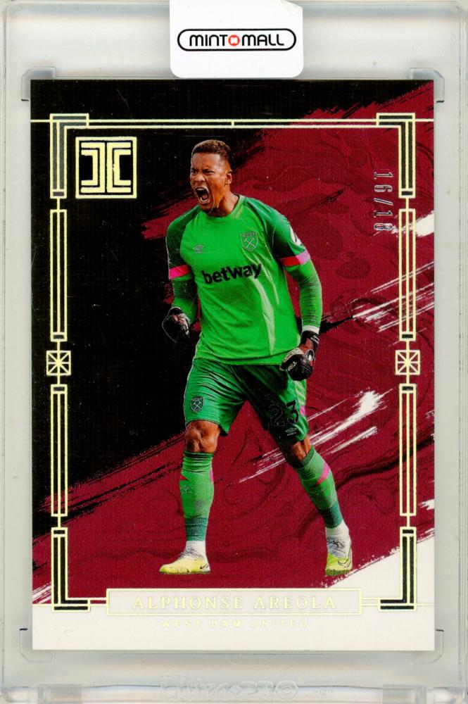 2023-24 Panini Impeccable Premier League Soccer card featuring Alphonse Areola numbered 16 out of 18