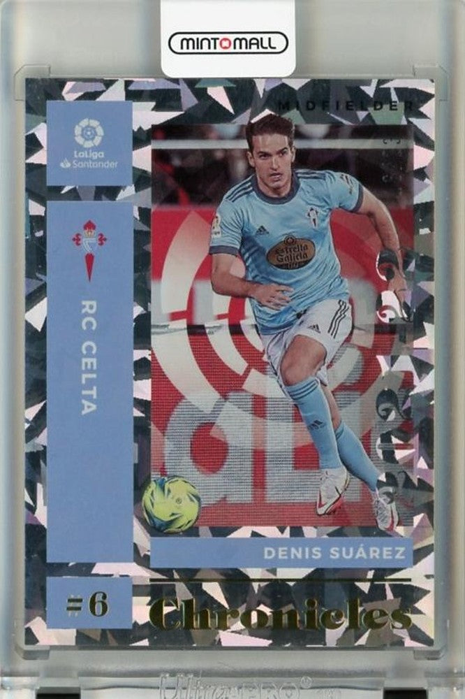 2021-22 Panini Chronicles Denis Suarez La Liga Cracked Ice trading card serial number 1416/2023