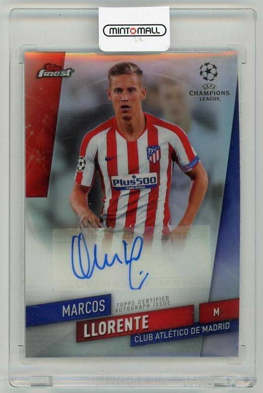 2019-20 Topps Finest UEFA Champions League Marcos Llorente Finest Autographs trading card from Club Atletico De Madrid