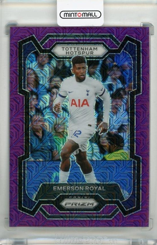 2023-24 Panini Prizm English Premier League Emerson Royal Purple Mojo trading card serial number 13414/25