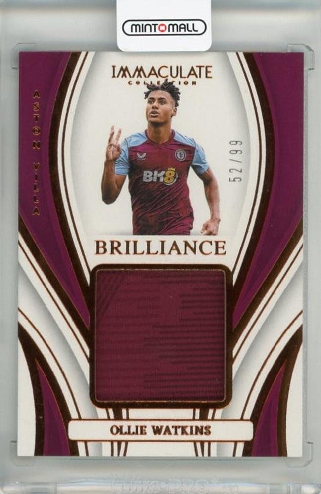 2023-24 Panini Immaculate Collection Ollie Watkins Brilliance Memorabilia card numbered 2452 of 99