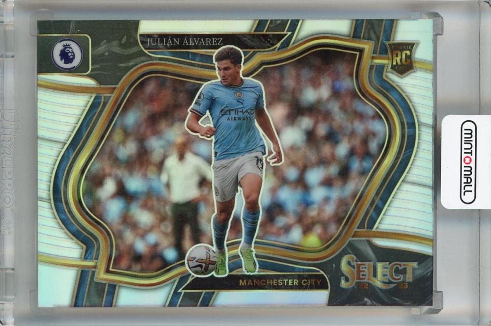 2022-23 Panini Select Premier League Julian Alvarez Field Level Silver #201 rookie card from Manchester City