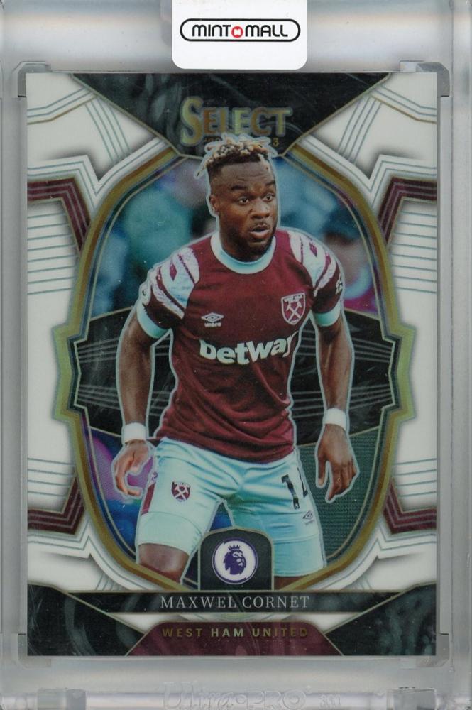 2022-23 Panini Select Premier League Maxwel Cornet Terrace White trading card featuring West Ham United player