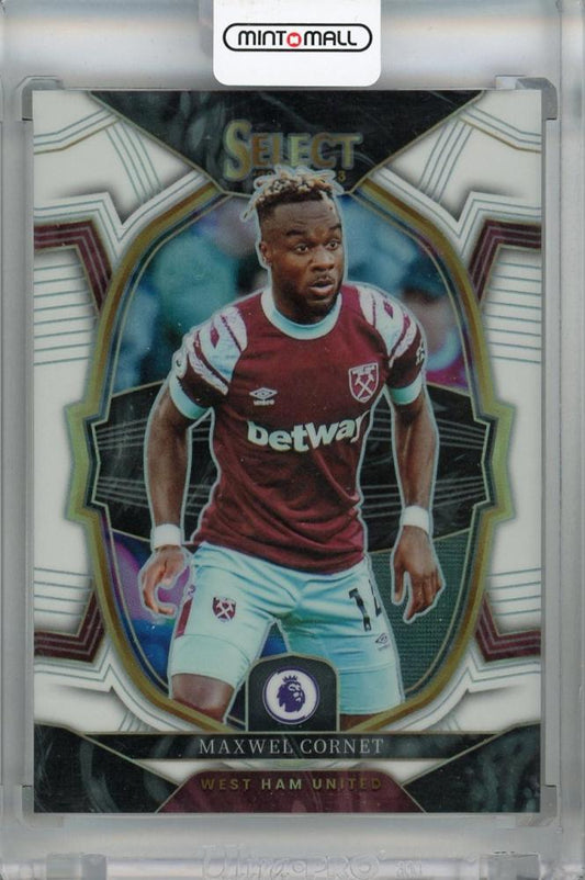2022-23 Panini Select Premier League Maxwel Cornet Terrace White trading card featuring West Ham United player