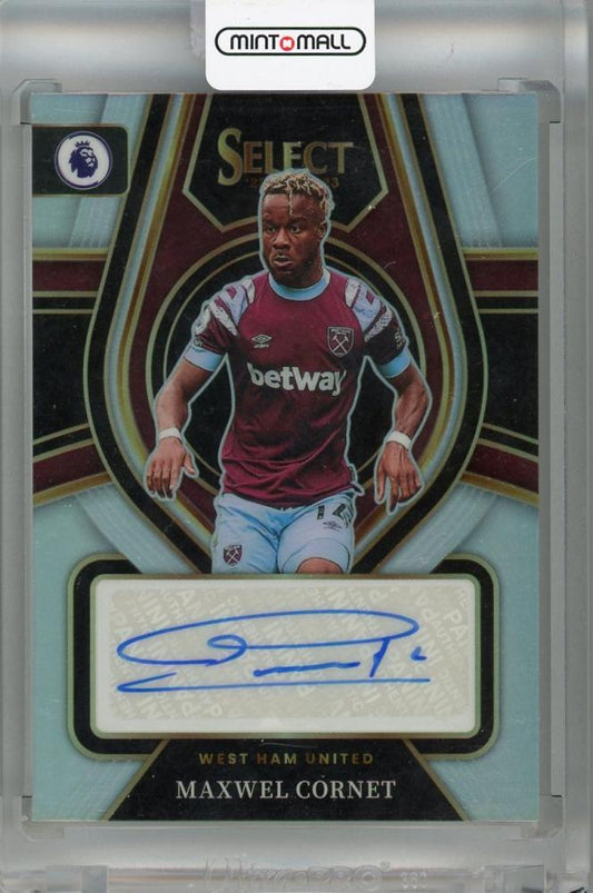 2022-23 Panini Select Premier League Maxwel Cornet Signatures Silver #25 Auto West Ham United trading card