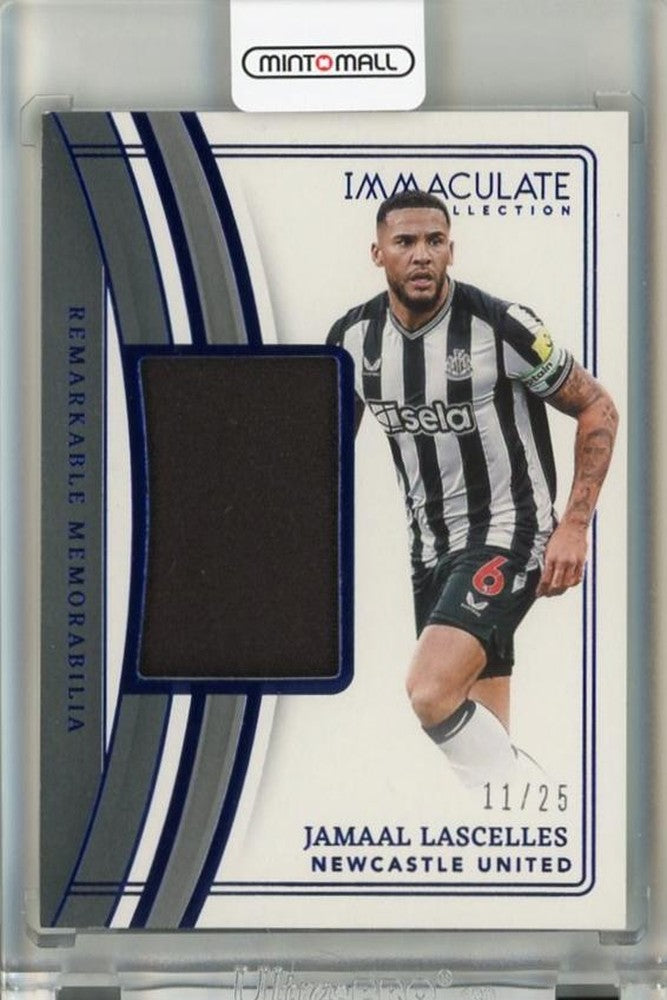 2023-24 Panini Immaculate Collection Jamaal Lascelles Remarkable Memorabilia Sapphire card numbered 611/25