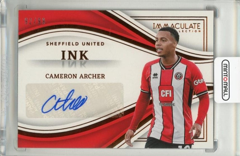 2023-24 Panini Immaculate Collection trading card featuring Cameron Archer with ink autograph and serial number 1092/99
