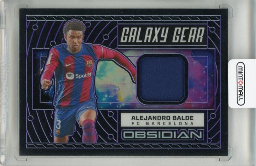 2023-24 Panini Obsidian Alejandro Balde Galaxy Gear Electric Etch Purple trading card serial #1030/50